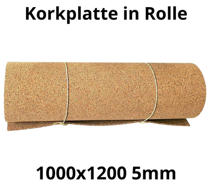 Korkplatte Rolle - 1000x1200mm - 5mm - Deko und DIY - 1 Stk.