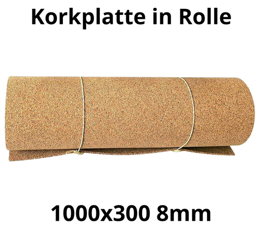 Korkplattenrolle - 1000x300mm - 8mm - Deko und DIY - 1 Stk.