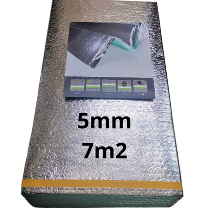 Unterlage XPS 5mm mit Aluminiummembran - Wärmedämmung für Laminat- und Holzböden - 7-28m2