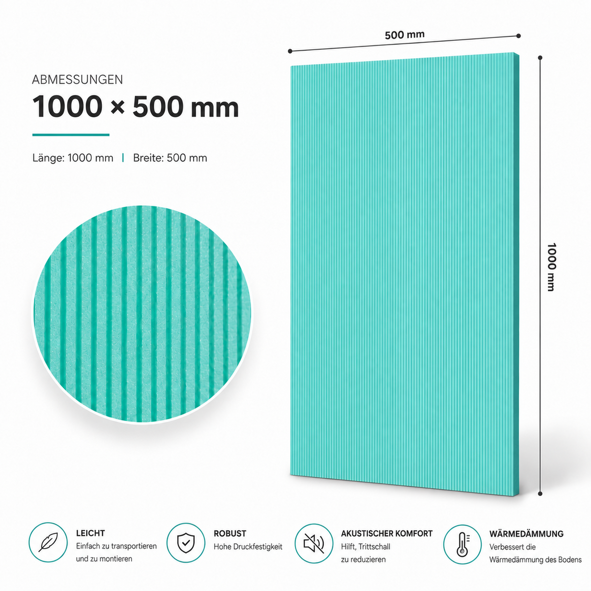 Unterlage XPS 10mm - Wärmedämmung - Laminat- & Holzböden - 4 - 12 m2  - Sehr hohe Qualität - Einfach zu installieren