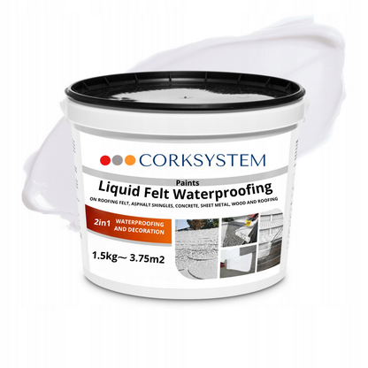 White liquid roof membrane 1.5kg, provides durable and waterproof protection, easy to apply for professional-grade roof sealing results