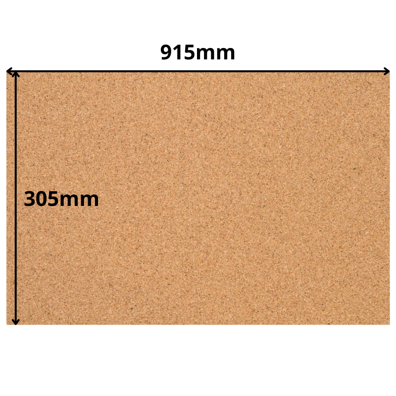 Cork Sheet - 915x305mm - 2mm - Décor and DIY - Pack of 4
