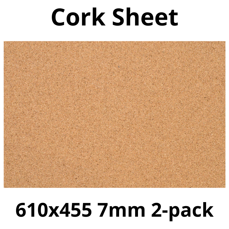 Cork Sheet - 610x455mm - 7mm - Décor and DIY - Pack of 2
